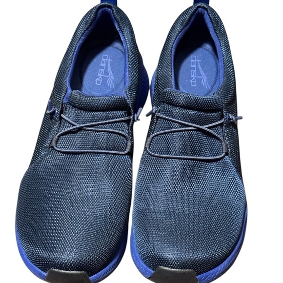 Dansko Marlee Mesh Slip On Shoes Black and Blue Sneakers with Cushioned Comfort - Picture 2 of 6